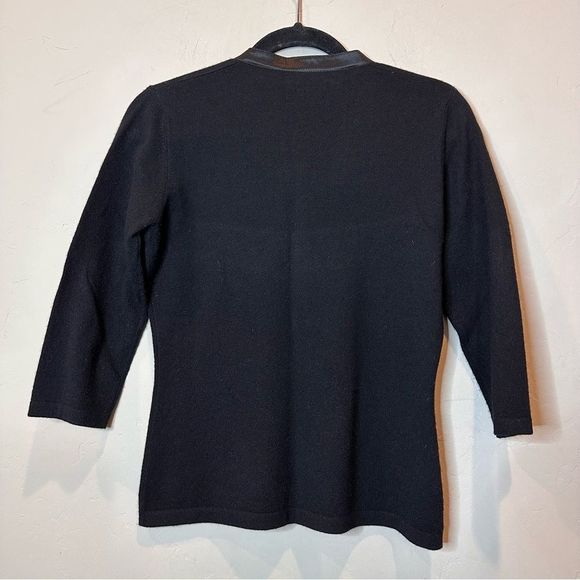 Neiman Marcus Cashmere | M | Black with rhinestone buttons pull over sweater - Picture 4 of 4